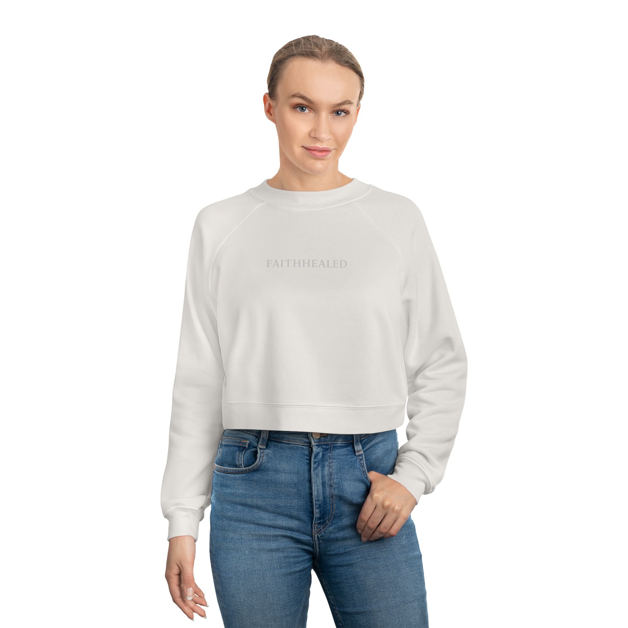 FaithHealed Cropped Pullover — Women's Fleece Crewneck christt