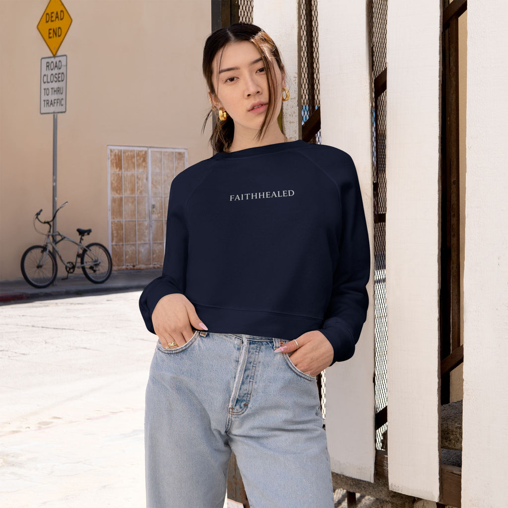 FaithHealed Cropped Pullover — Women's Fleece Crewneck christt