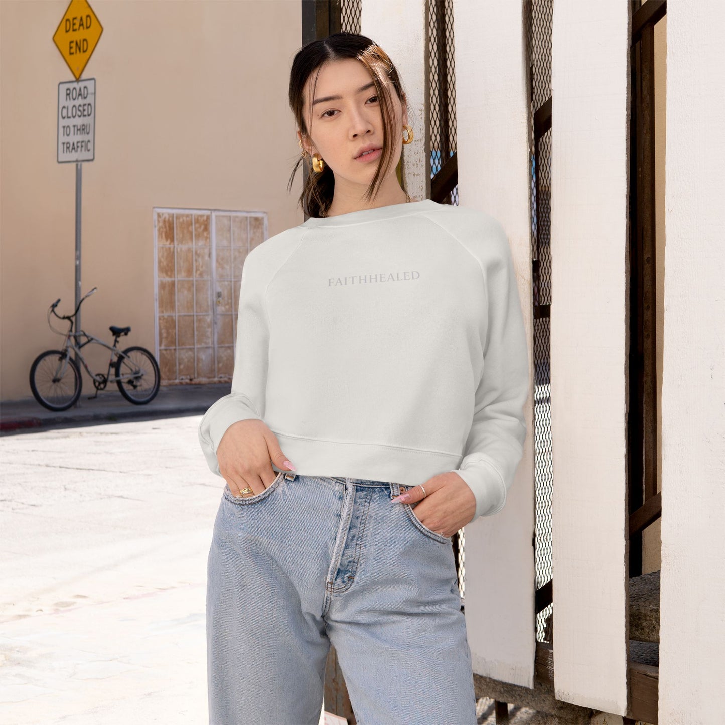 FaithHealed Cropped Pullover — Women's Fleece Crewneck christt