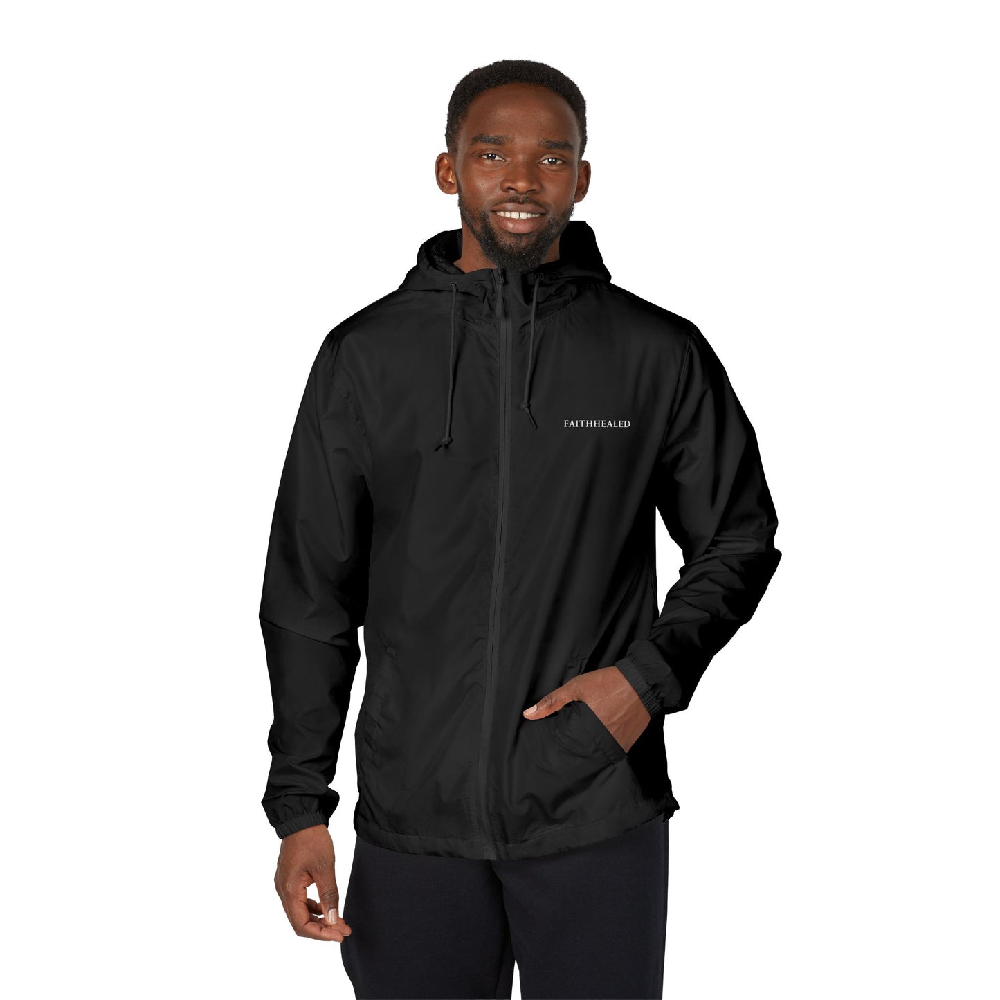 FaithHealed Windbreaker Jacket — Faith Healed Full-Zip Christian Jacket