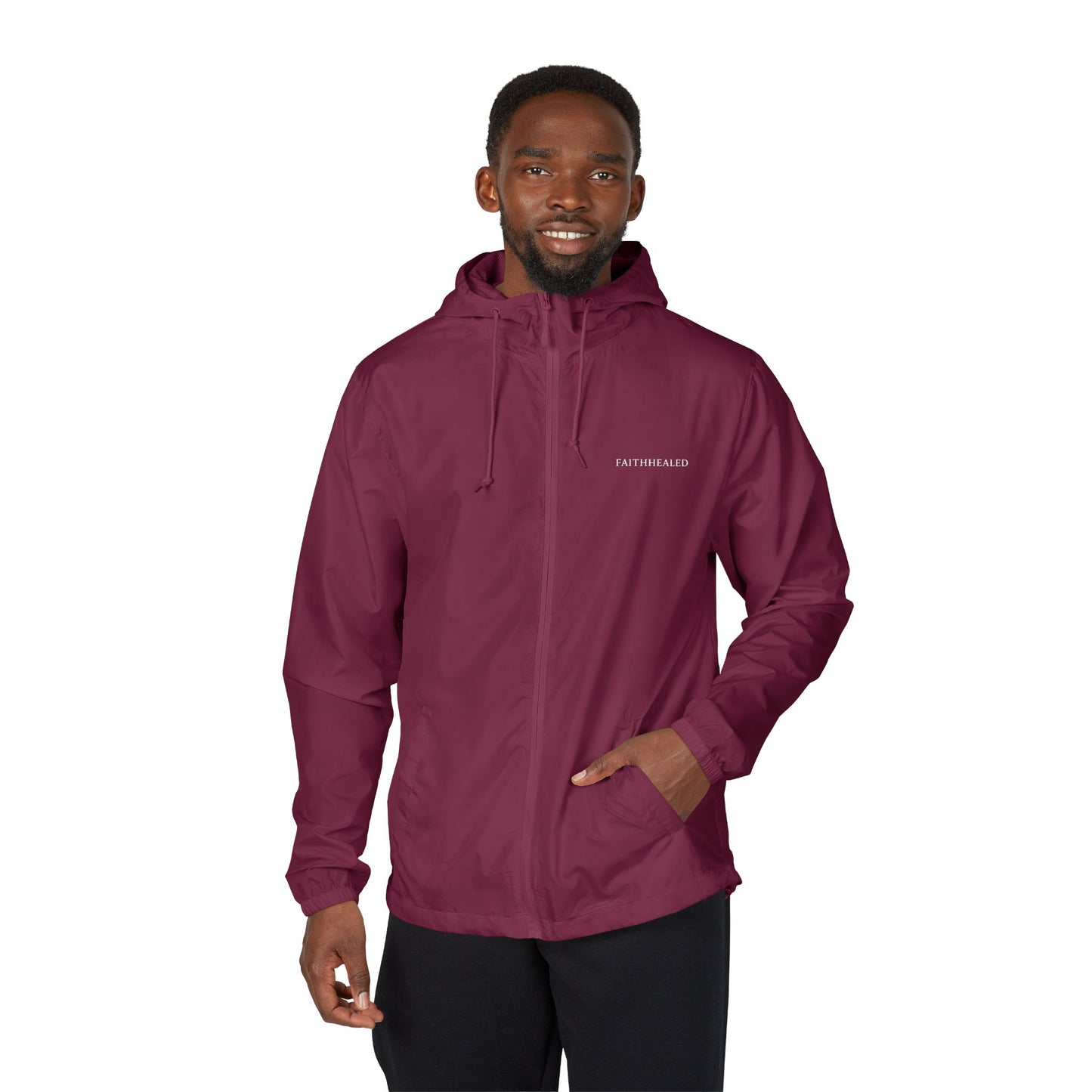 FaithHealed Windbreaker Jacket — Faith Healed Full-Zip Christian Jacket