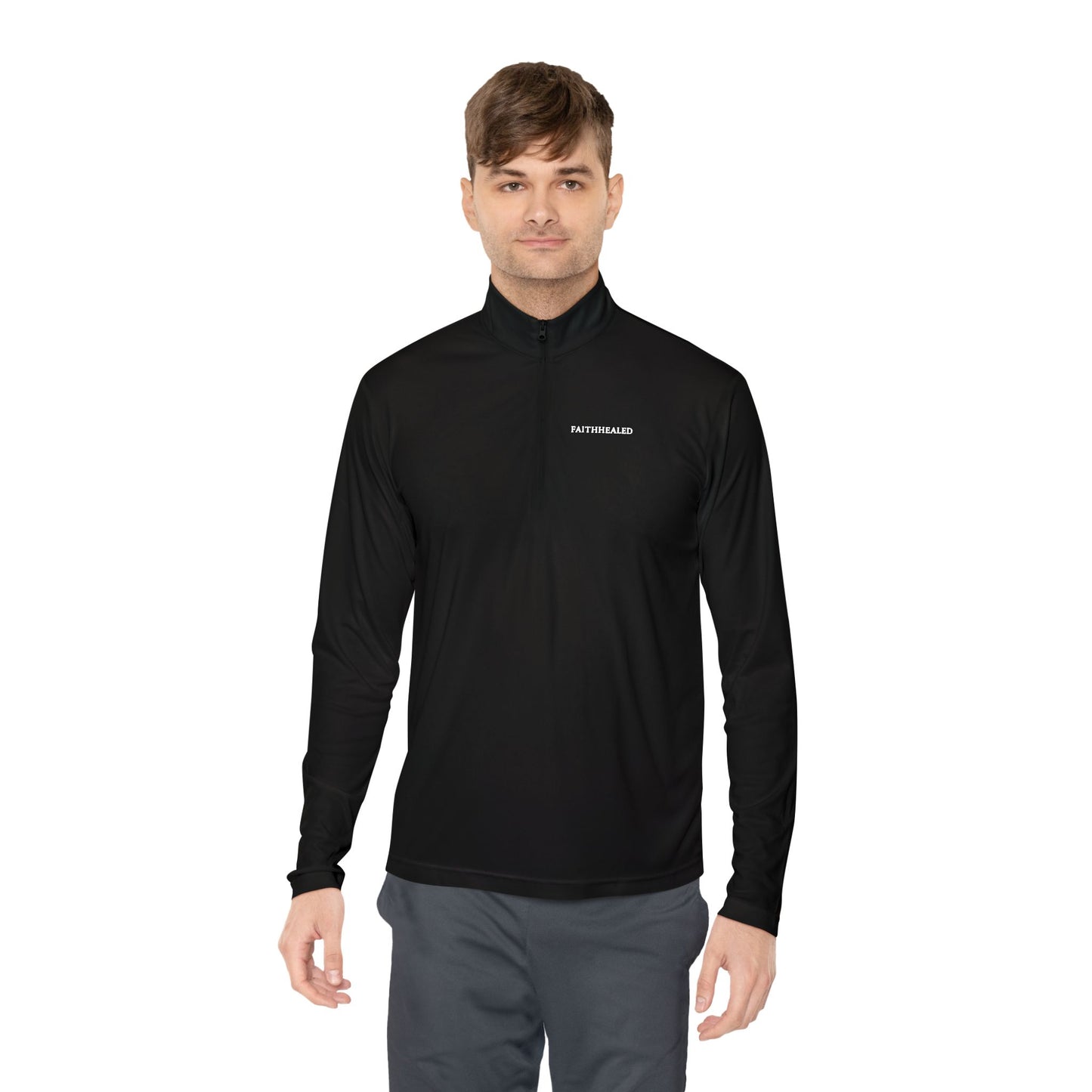 Faith Healed Quarter-Zip Pullover — Christian Inspirational Christianwear