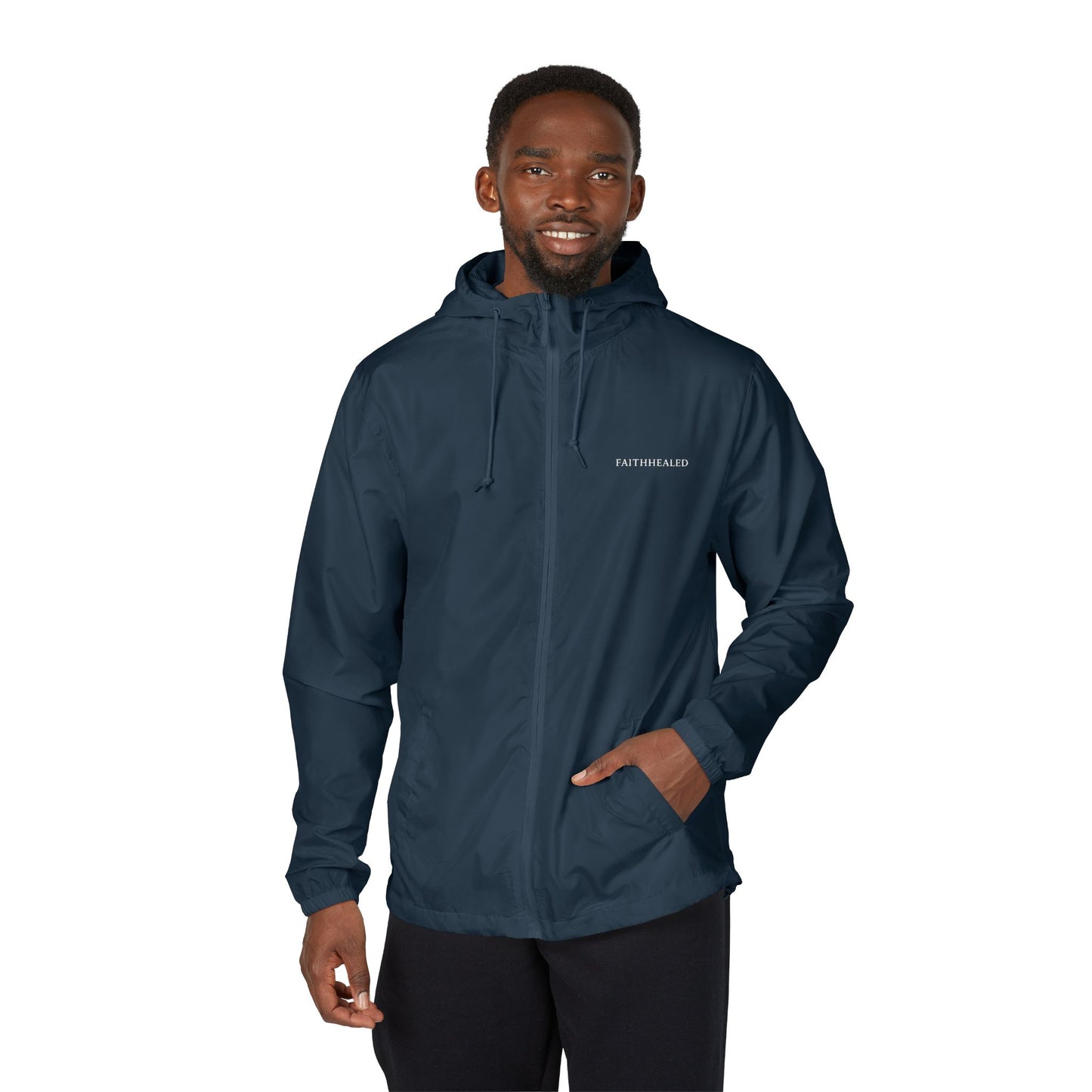 FaithHealed Windbreaker Jacket — Faith Healed Full-Zip Christian Jacket