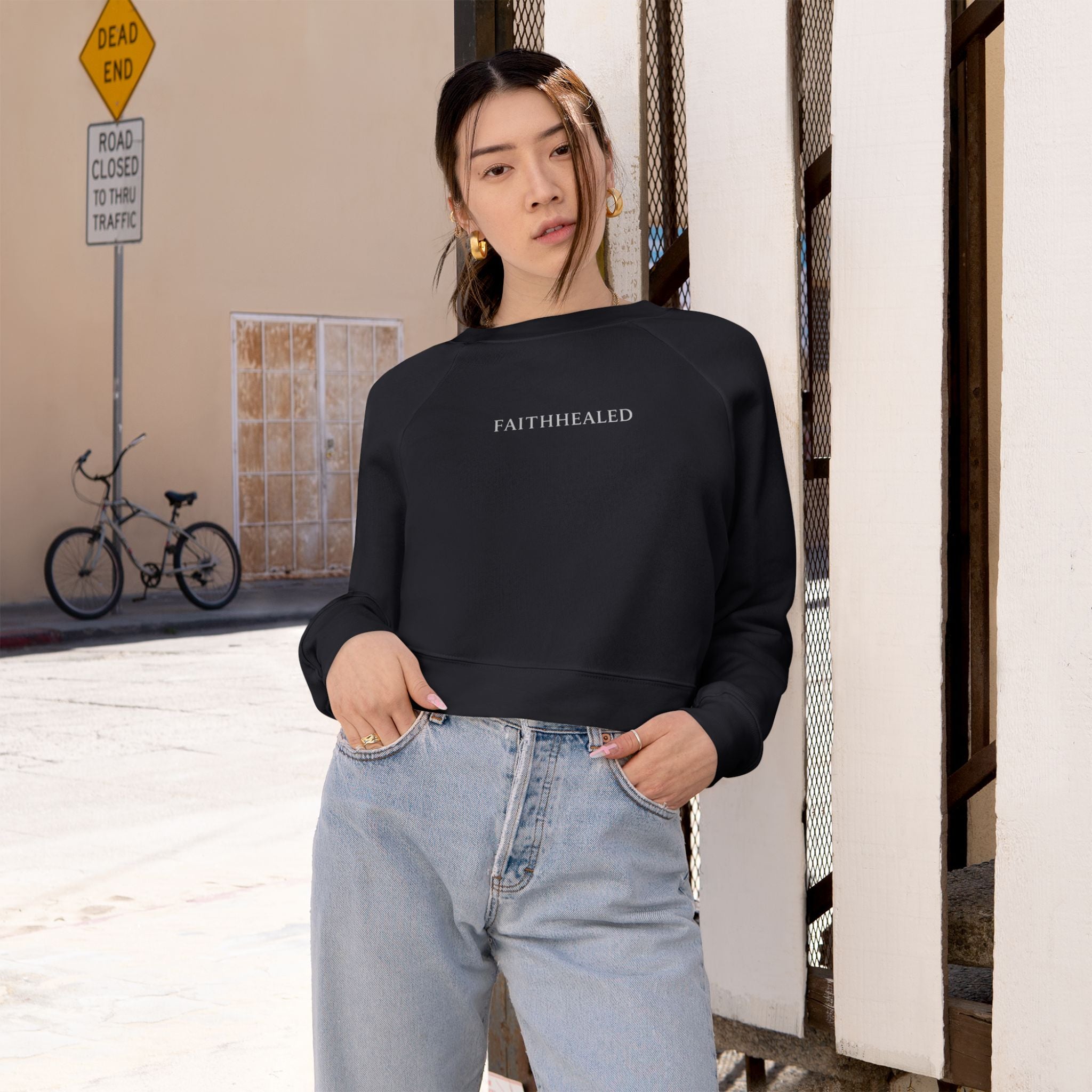 FaithHealed Cropped Pullover — Women's Fleece Crewneck christt